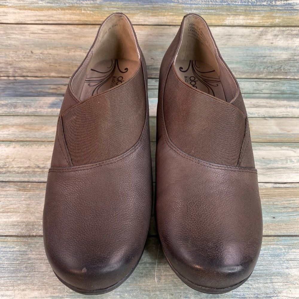 Abeo Portola Womens Brown Leather Slip On Ankle Booties Dress Work Block Heel 9M